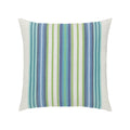 Green and blue striped pillow in square size for versatile indoor and outdoor decor by Elaine Smith