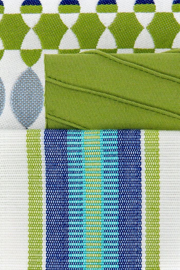 Coordinating fabrics to Vibrant summer-inspired striped outdoor safe woven fabric – Summer Stripe by Elaine Smith