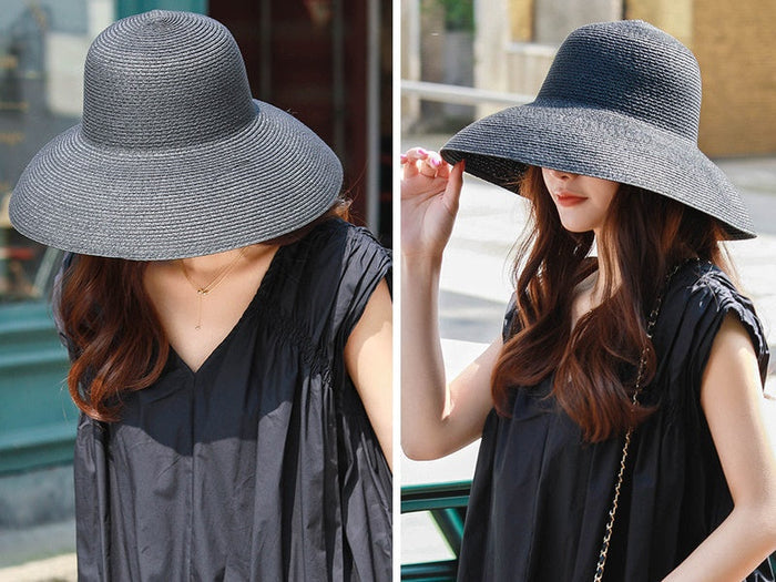 White wide brim floppy straw hat from dealonline.co.nz, perfect for summer beach wear and sun protection