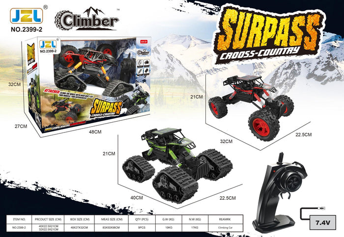 RC climbing car by dealonlinenz with alloy wheels, showcasing the high-speed design and replaceable wheel features.