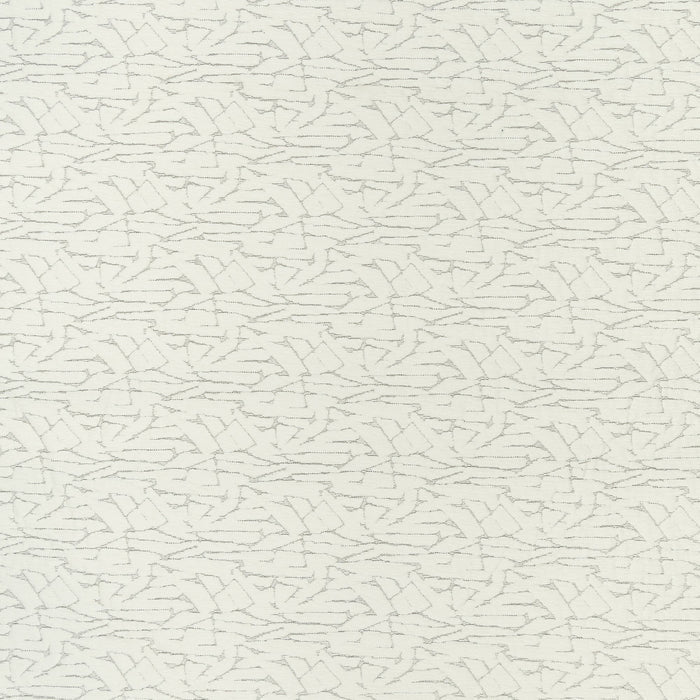 Ivory chenille outdoor-safe woven fabric with delicate broken line design-full fabric repeat image
