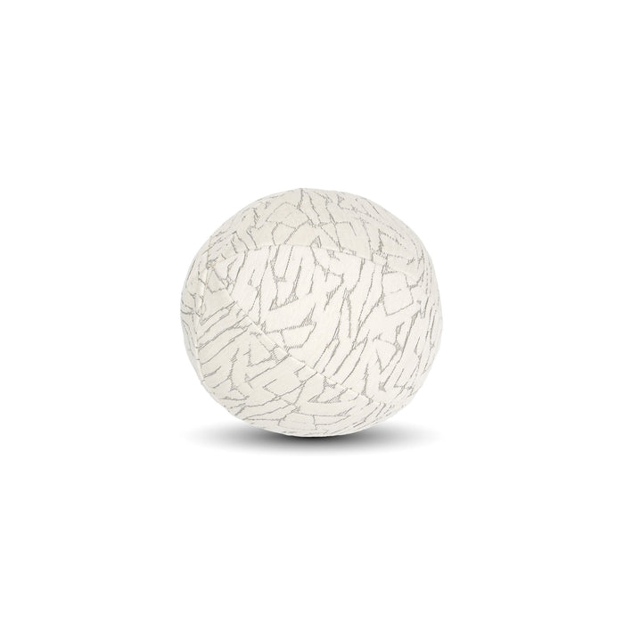 Round Ivory textured pillow for stylish indoor and outdoor decor