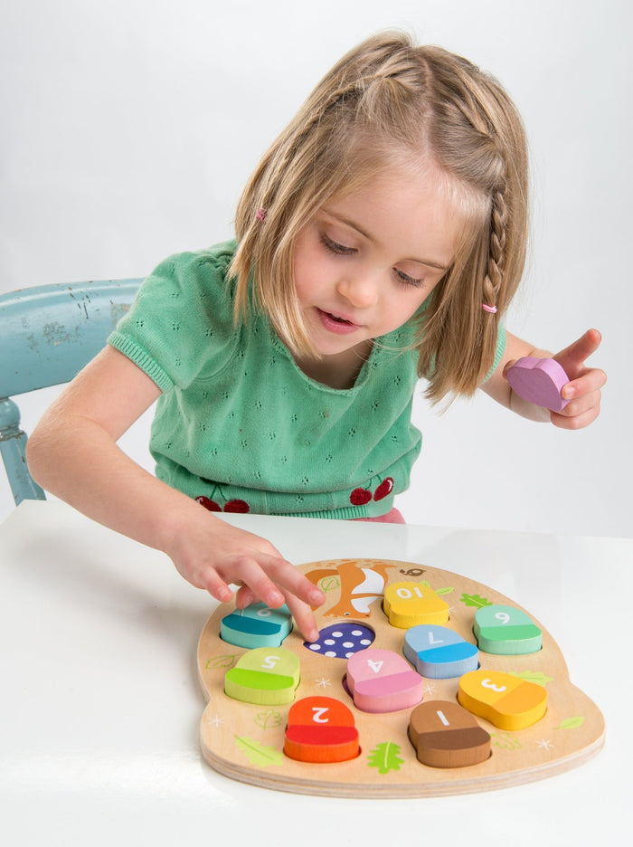 Tenderleaf Toys Wooden Counting Toy - How Many Acorns - Little Whispers