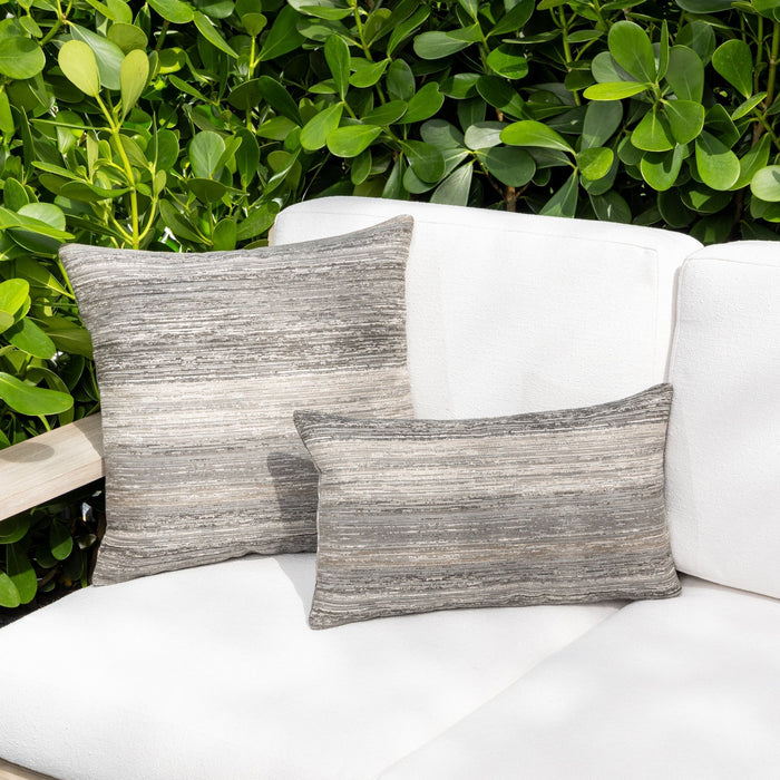 Gray striped pillows for elegant indoor and outdoor decor by Elaine Smith