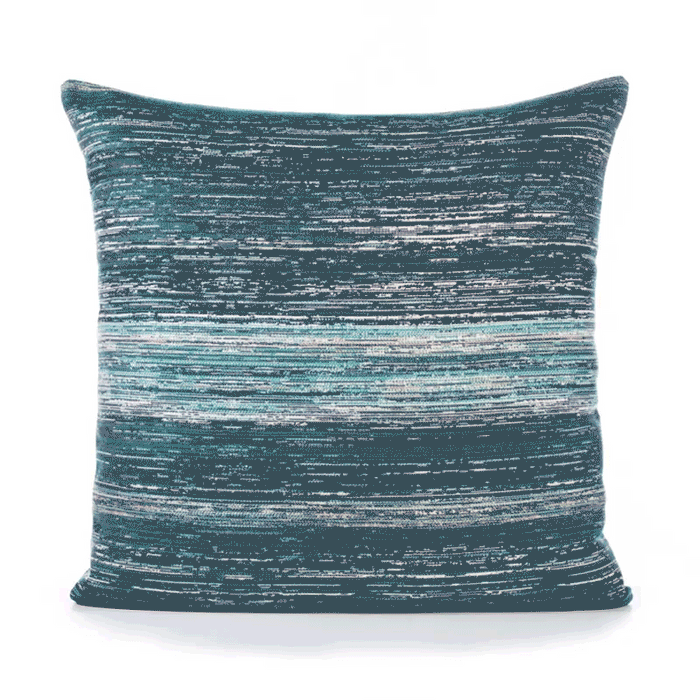 360 video of Teal striped ombre pillow in square size for vibrant indoor and outdoor decor