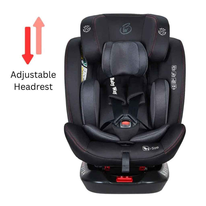 Baby Way NZ The Defender i-Size 360 rotating convertible car seat with Isofix and top tether for baby and toddler safety.