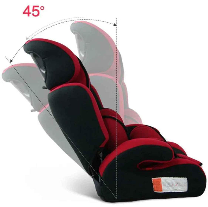 Baby Way NZ The Racer car seat booster with adjustable headrest in black, designed for safe and comfortable child seating.