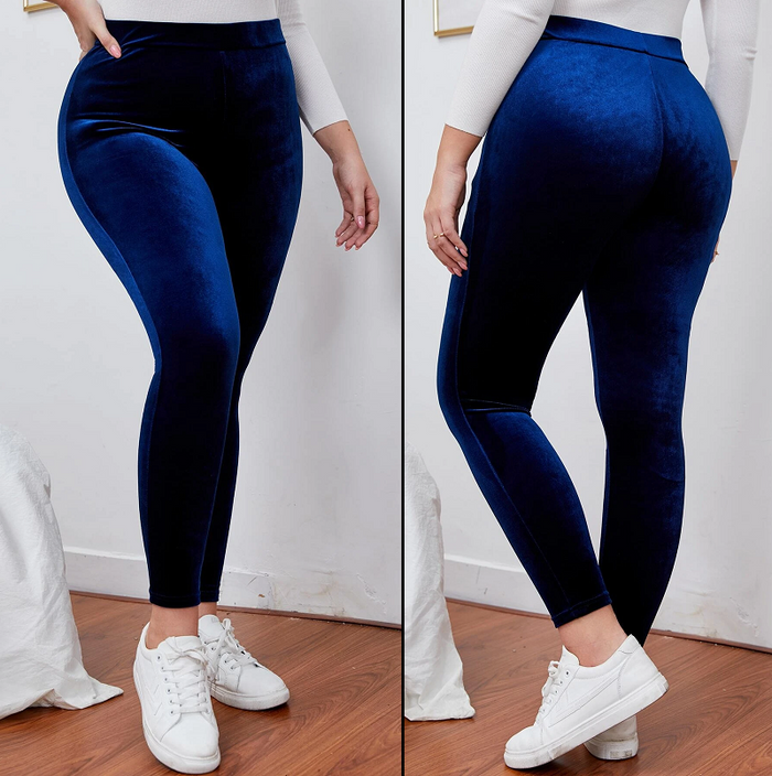 Navy thermal thick warm fleece-lined leggings by dealonline.co.nz, cozy and stretchy for cold weather comfort.
