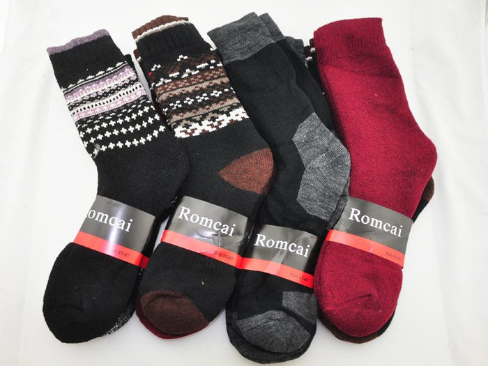 Pair of men's thick crew socks from dealonline.co.nz, shown in a bulk pack of 12, ideal for work or casual wear.