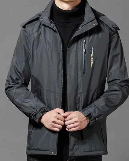 Black men's coat from Mead's Supply & Equipment Outfitters, thickened, windproof, and warm, size 2XL, suitable for cold weather.