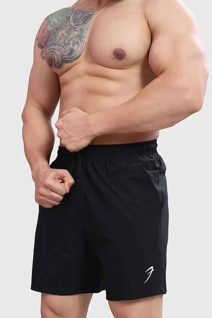 Black Thread Shorts by Fuaark Nz featuring a stylish design and comfortable fit, perfect for casual wear.