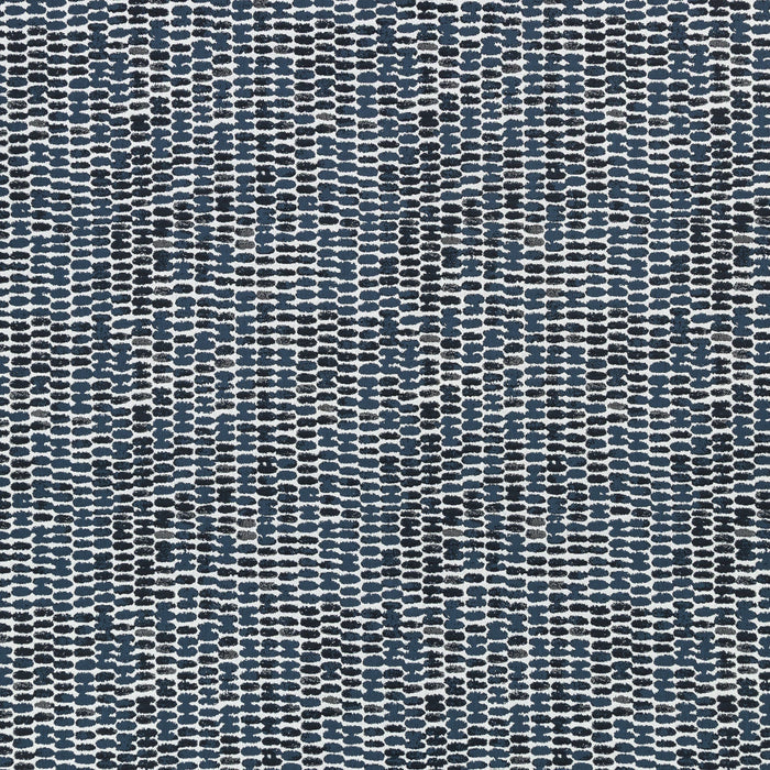 Luxury outdoor safe woven fabric with bold indigo abstract thumbprint pattern-full fabric repeat image