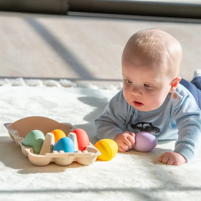 TickiT SiliSoft® Sensory Eggs (Rainbow) baby playing