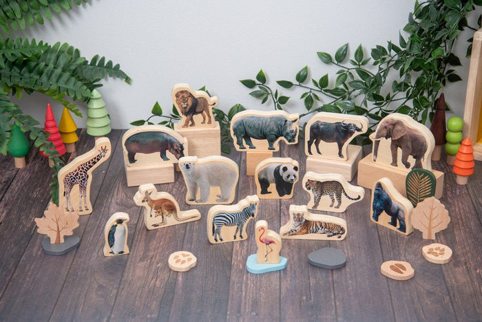TickiT Wooden Wild Animals (15) - Little Whispers