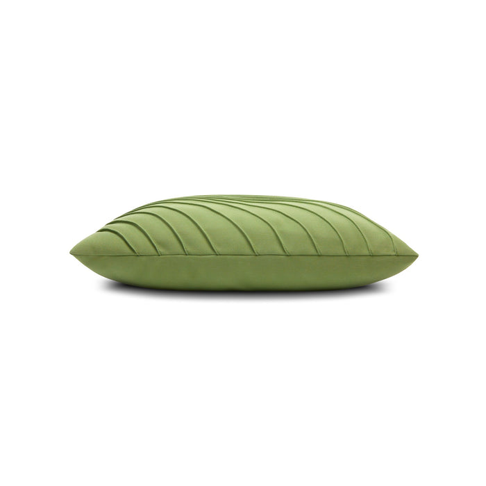 Side image of Green textured pillow square size for elegant indoor and outdoor decor by Elaine Smith