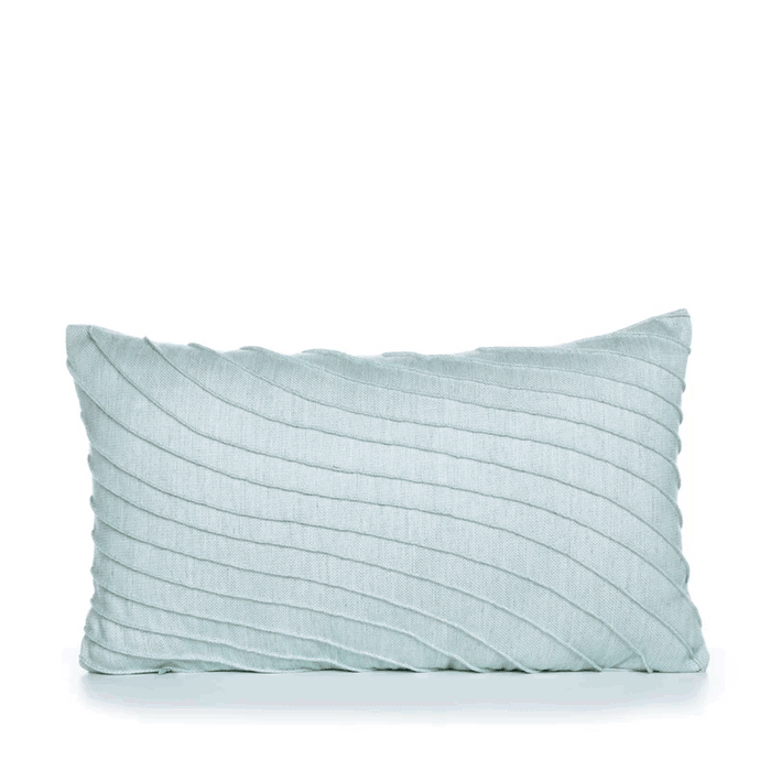 360 video of Light Blue textured pillow lumbar size for coastal indoor and outdoor decor
