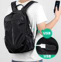Travel backpack computer bag by dealonline.co.nz with USB charging port and water-resistant design, shown with multiple compartments.