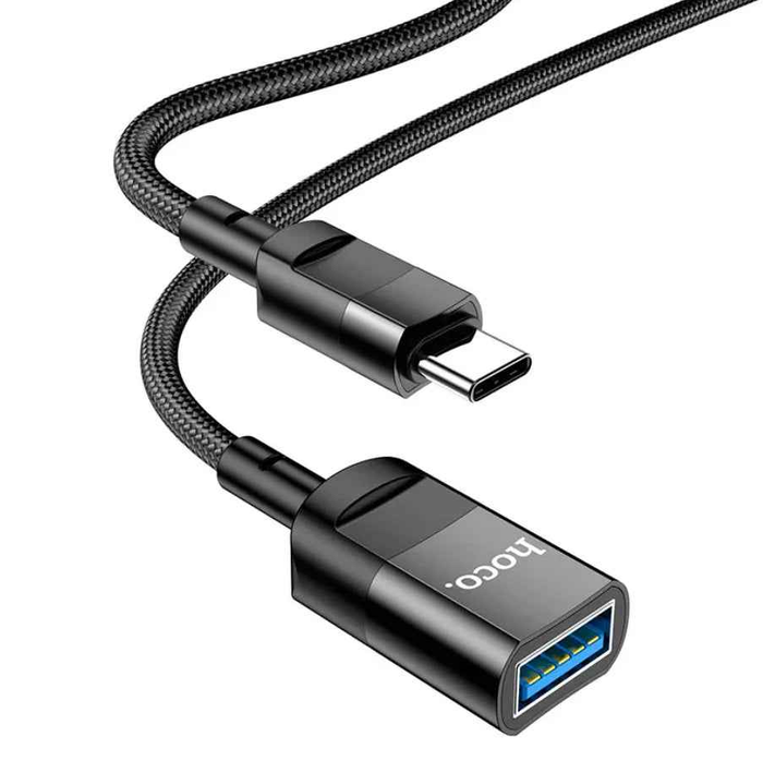 Techplus U107C Type-C extension cable in black, 1.2m length, designed for fast charging and data transfer.