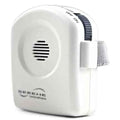Eldertech universal portable phone amplifier attached to a smartphone, enhancing sound volume and clarity for phone calls and media.