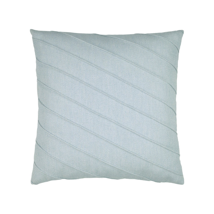Pillow made from Soft pastel blue woven outdoor safe fabric with airy feel