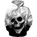 Urban Streetwear Skull Print Jacket by Stylish 3Sixty5, white jacket with ghost head skull design, casual urban outerwear.