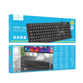 Techplus USB wired full-size keyboard with black keys and standard layout, featuring mechanical keycaps and a compact design.