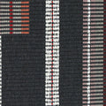 Detail image of Striped charcoal outdoor safe woven fabric with modern texture and contrast
