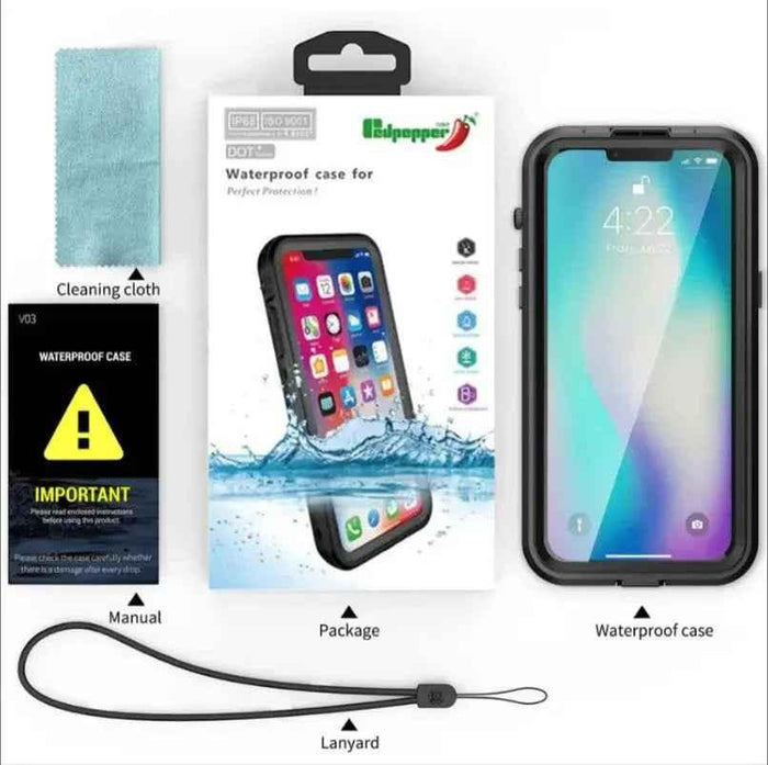 Clear waterproof and shockproof iPhone 17 Pro Max case by techplus, showcasing durable protective cover with precise cutouts.