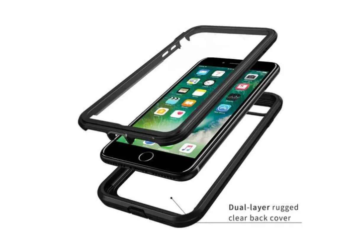 Techplus waterproof and shockproof iPhone 8 Plus case, durable mobile phone case with protective features.