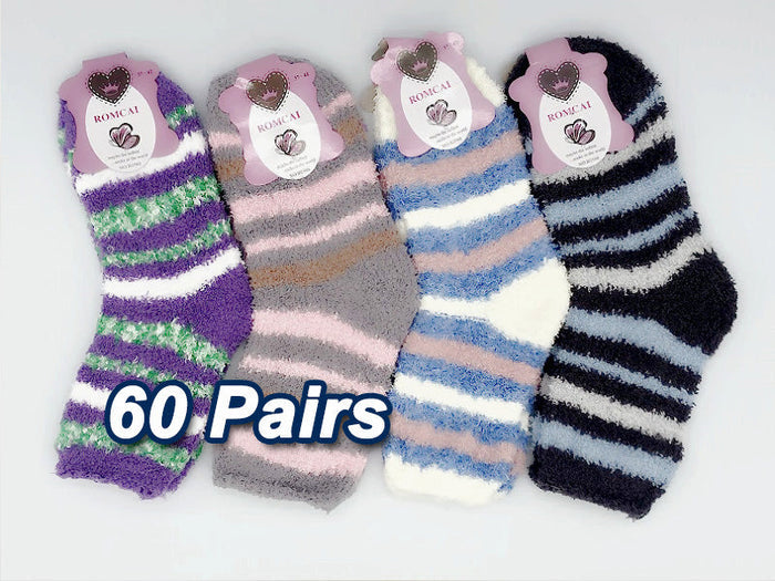 Pair of soft, warm fleece socks from dealonlinenz, shown in a neutral color, ideal for cozy winter wear.